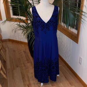 City Chic Blue and Black Midi Dress